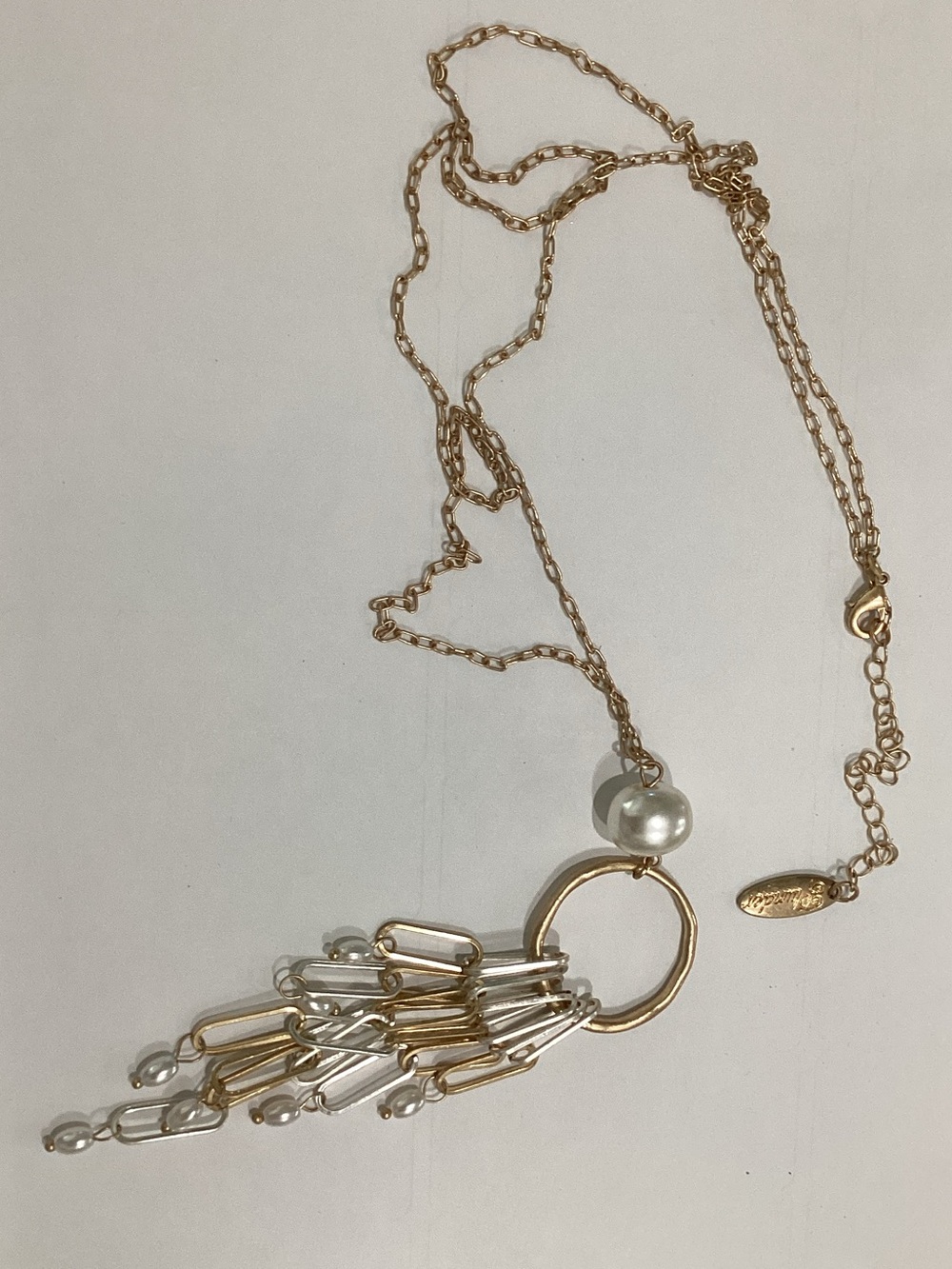 Plunder Gold and Pearl Tassel Necklace